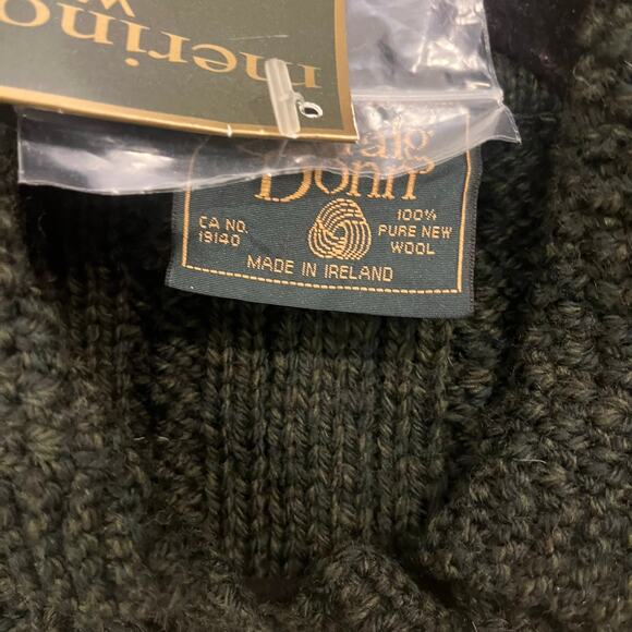 NWT Carraig Donn Irish Wool Knit Cardigan Sweater Green Medium - Picture 6 of 9